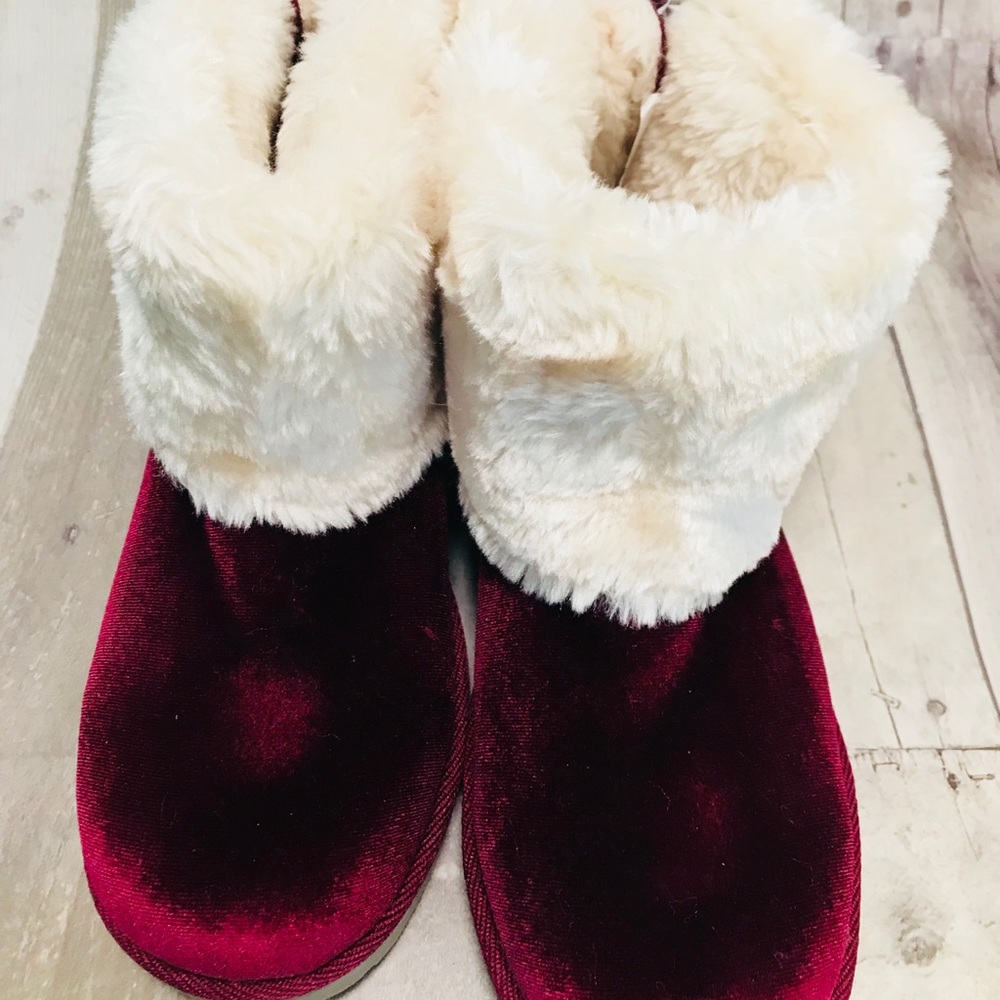 Velvet Burgundy Boots
